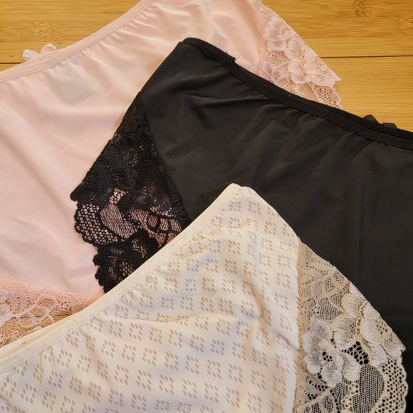 Rene Rofe Lingerie Women's Panty 3-pack Size L Lace Edge - Picture 9 of 10